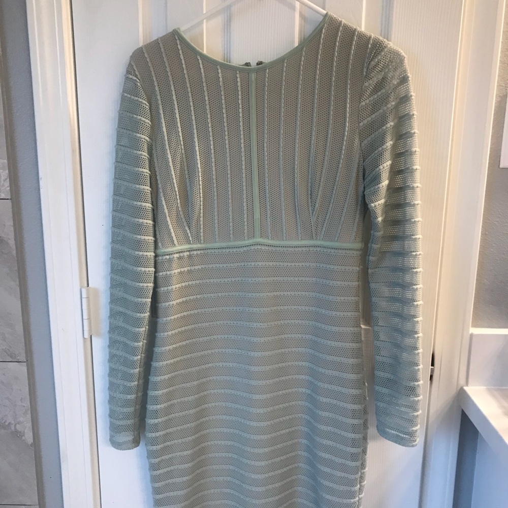 Bebe light seafoam and nude bodycon dress sz m